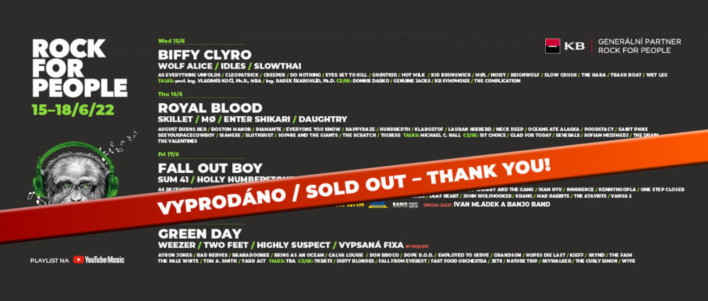 Rock for People hlásí vyprodáno
