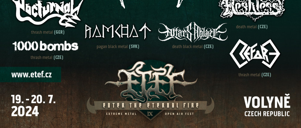 ETEF 2024 oznamuje MASTER, ALTARS ABLAZE a 1000BOMBS 